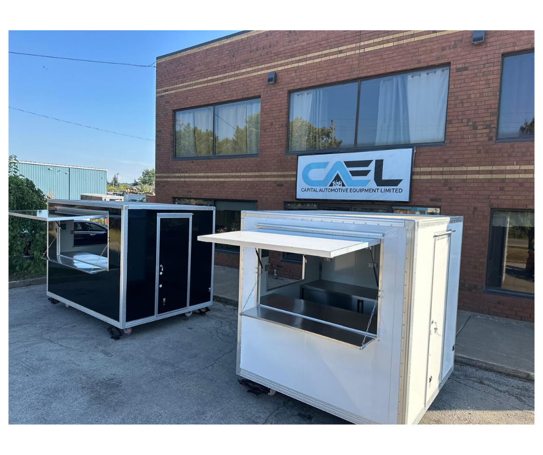 CAEL’s 7′ Square Top Mobile Food Cart – B&W