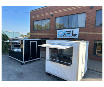 CAEL’s 7′ Square Top Mobile Food Cart – B&W