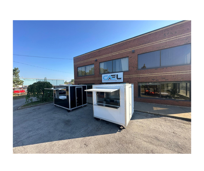CAEL’s 7′ Square Top Mobile Food Cart – B&W