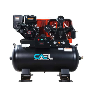 CAEL 320230 - Skid Mount Gas Air Compressor, 2-Stage Belt Drive, 14 HP Engine, Horizontal Tank