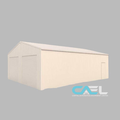 Double Garage Metal Shed Automatic Roll up Door with Side Entry Door- 21’(W) x 19’(L) x 13’(H)
