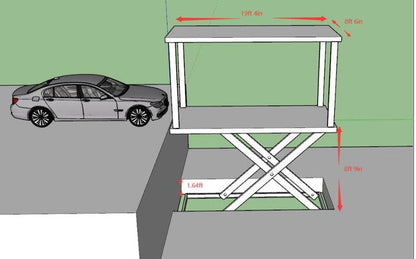Double deck underground home garage parking lift hydraulic car scissor lift (DDSL3T)