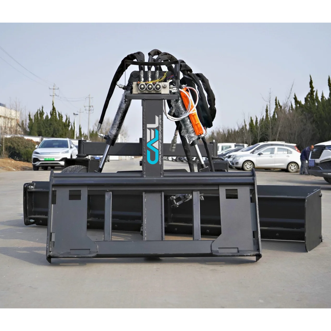 8 FT Skid Steer Hydraulic Land Grader – 25° Angle & 24° Tilt