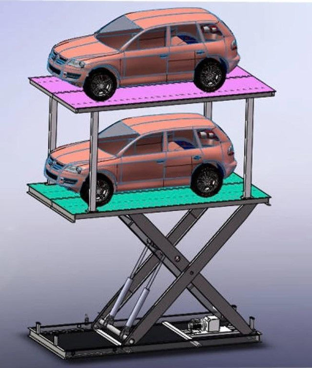 Double deck underground home garage parking lift hydraulic car scissor lift (DDSL3T)
