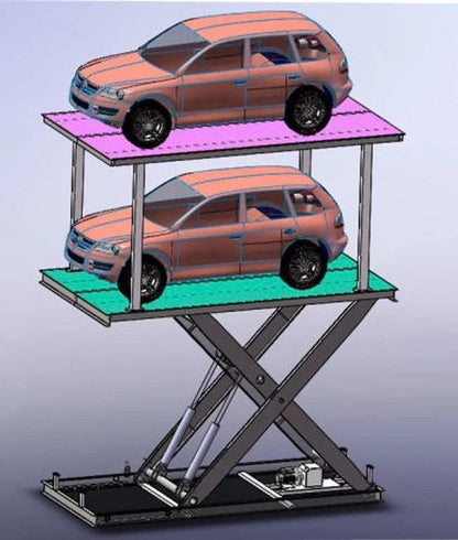 Double deck underground home garage parking lift hydraulic car scissor lift (DDSL3T)