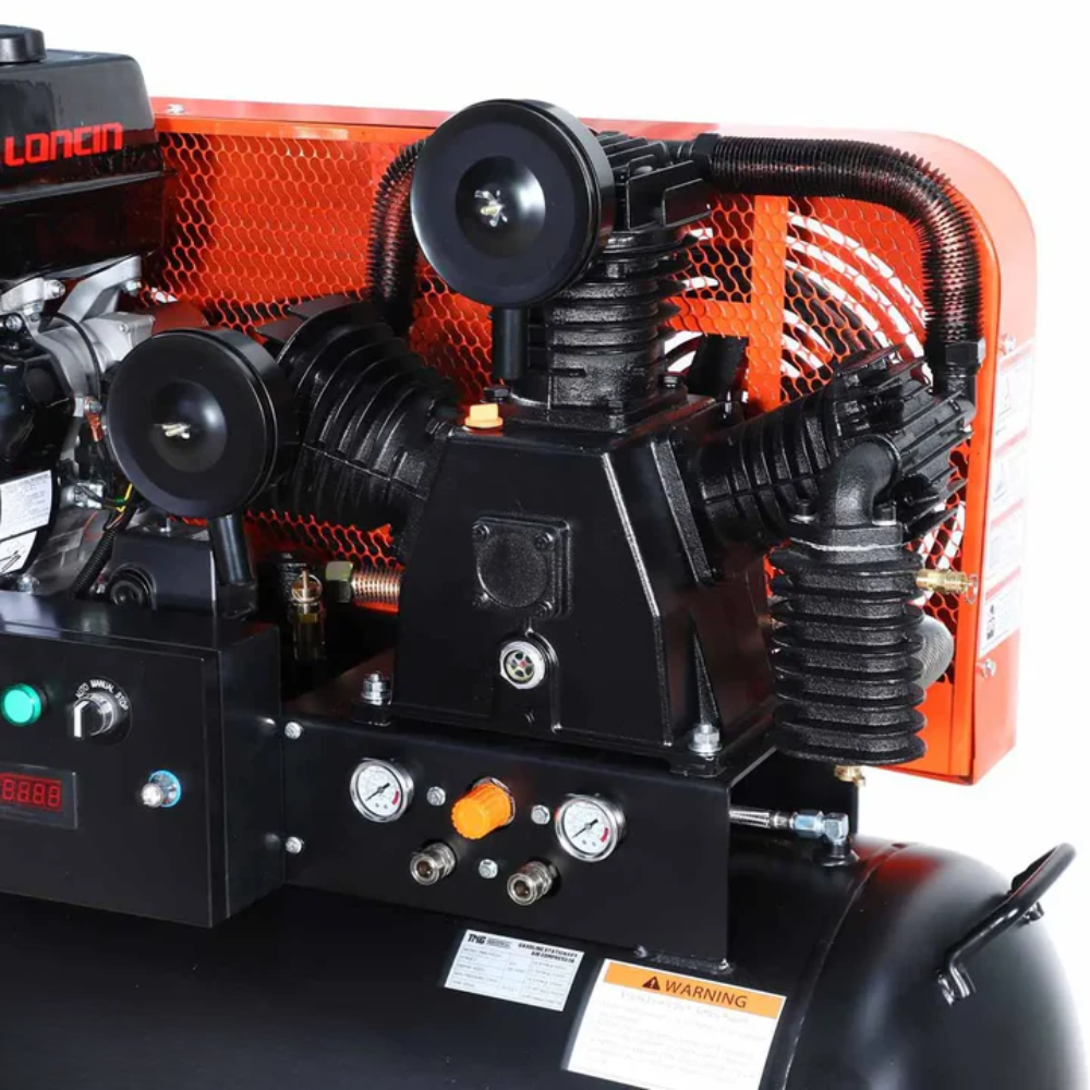 CAEL 320230 - Skid Mount Gas Air Compressor, 2-Stage Belt Drive, 14 HP Engine, Horizontal Tank