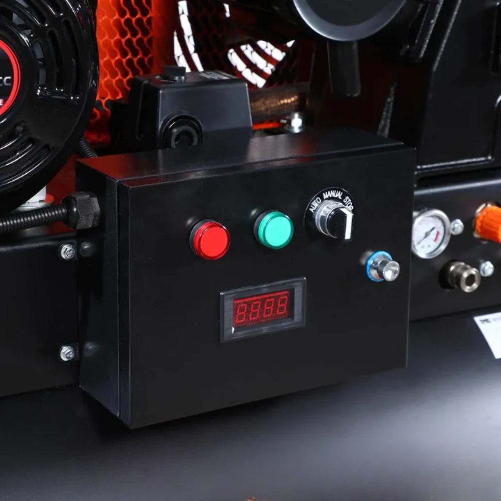 CAEL 320230 - Skid Mount Gas Air Compressor, 2-Stage Belt Drive, 14 HP Engine, Horizontal Tank
