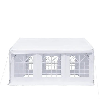 20' x 20' Heavy Duty Outdoor Party Tent with Removable Sidewalls and Roll-Up Doors, PE tarpaulin fabric, 6’6" Overhead, 10’ Peak Ceiling