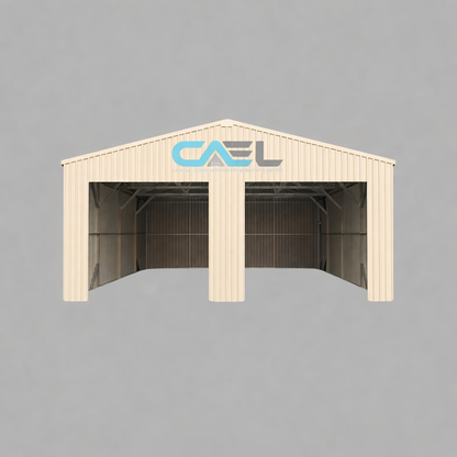 Double Garage Metal Shed Automatic Roll up Door with Side Entry Door- 21’(W) x 19’(L) x 13’(H)
