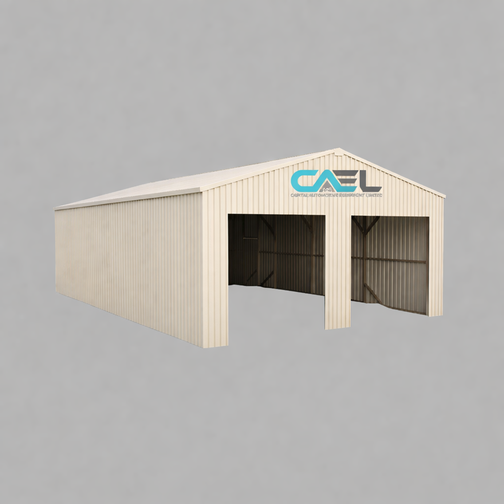 Double Garage Metal Shed Automatic Roll up Door with Side Entry Door- 25(W)x41(L)x13(H)