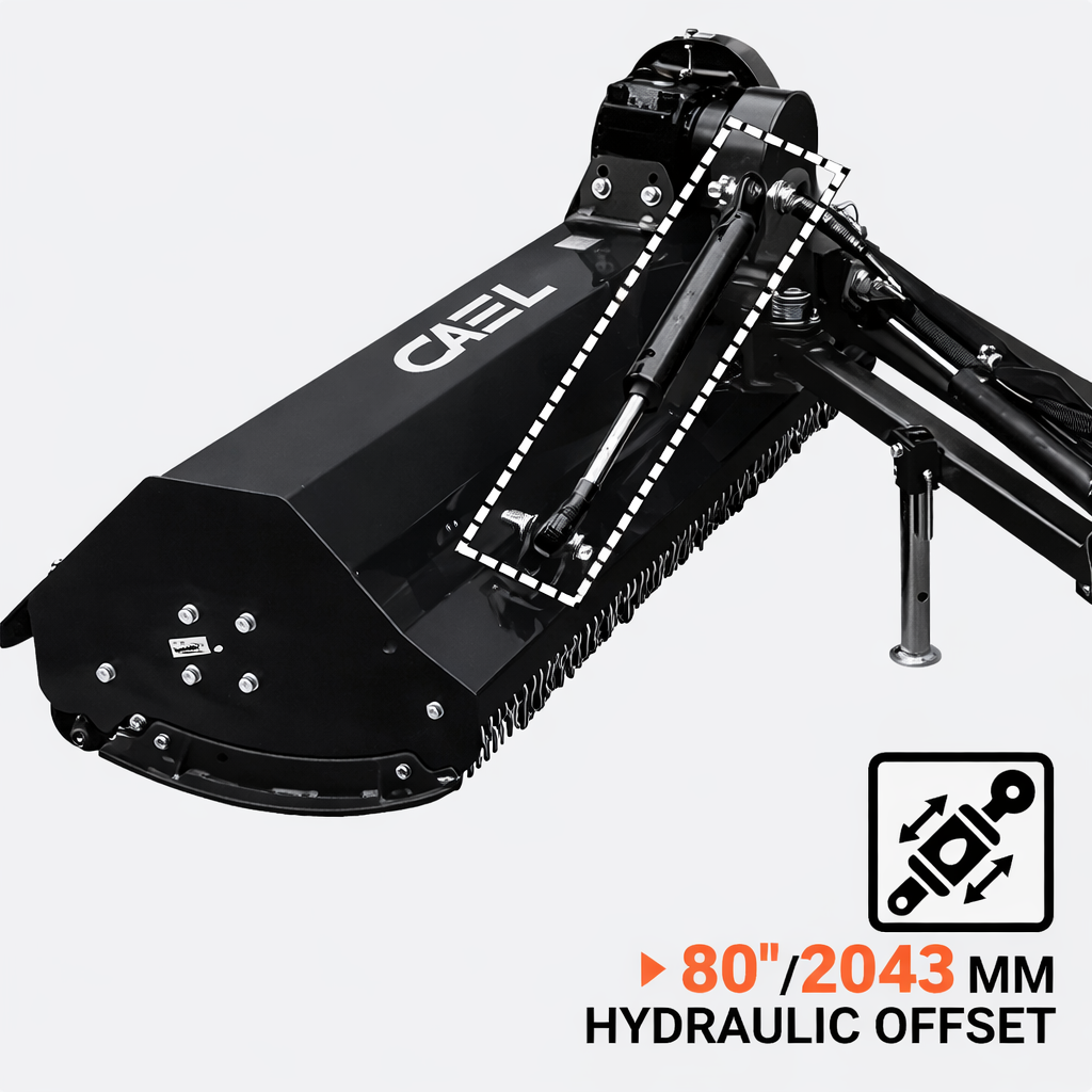 CAEL AGF-160 62" Hydraulic Offset Flail Mower – Heavy Duty PTO Ditch Bank Mower for 60–95 HP Tractors