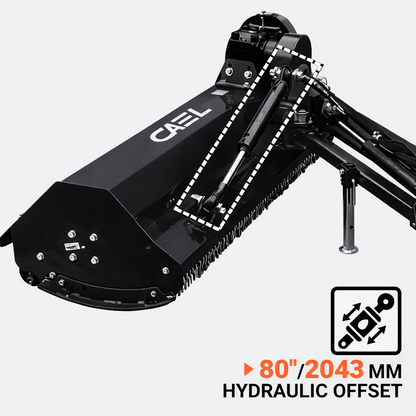 CAEL AGF-160 62" Hydraulic Offset Flail Mower – Heavy Duty PTO Ditch Bank Mower for 60–95 HP Tractors