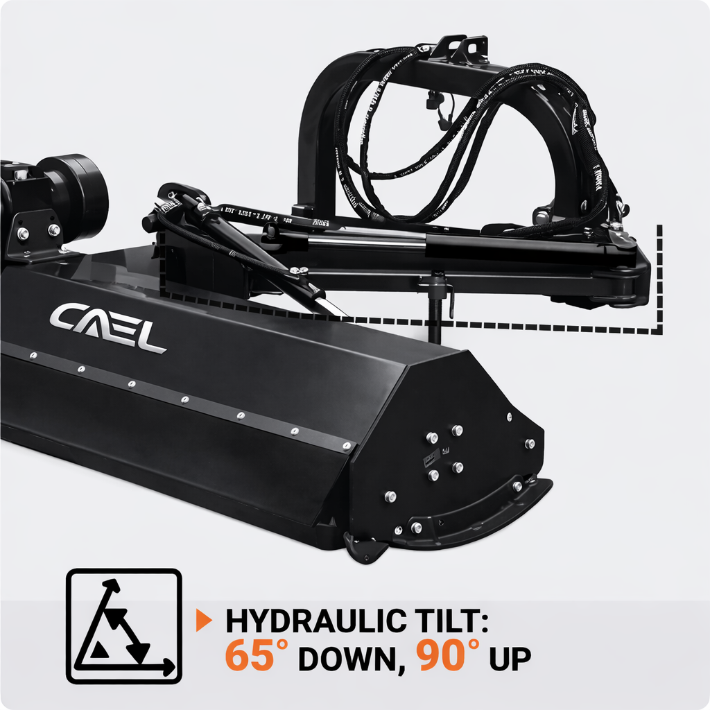 CAEL AGF-160 62" Hydraulic Offset Flail Mower – Heavy Duty PTO Ditch Bank Mower for 60–95 HP Tractors