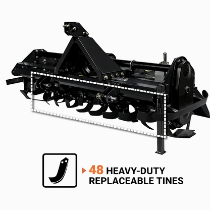 CAEL TL-125 Light Duty Rotary Tiller – 47" PTO Tractor Tiller for 18–22 HP Tractors