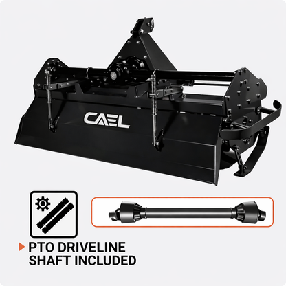 CAEL TL-125 Light Duty Rotary Tiller – 47" PTO Tractor Tiller for 18–22 HP Tractors