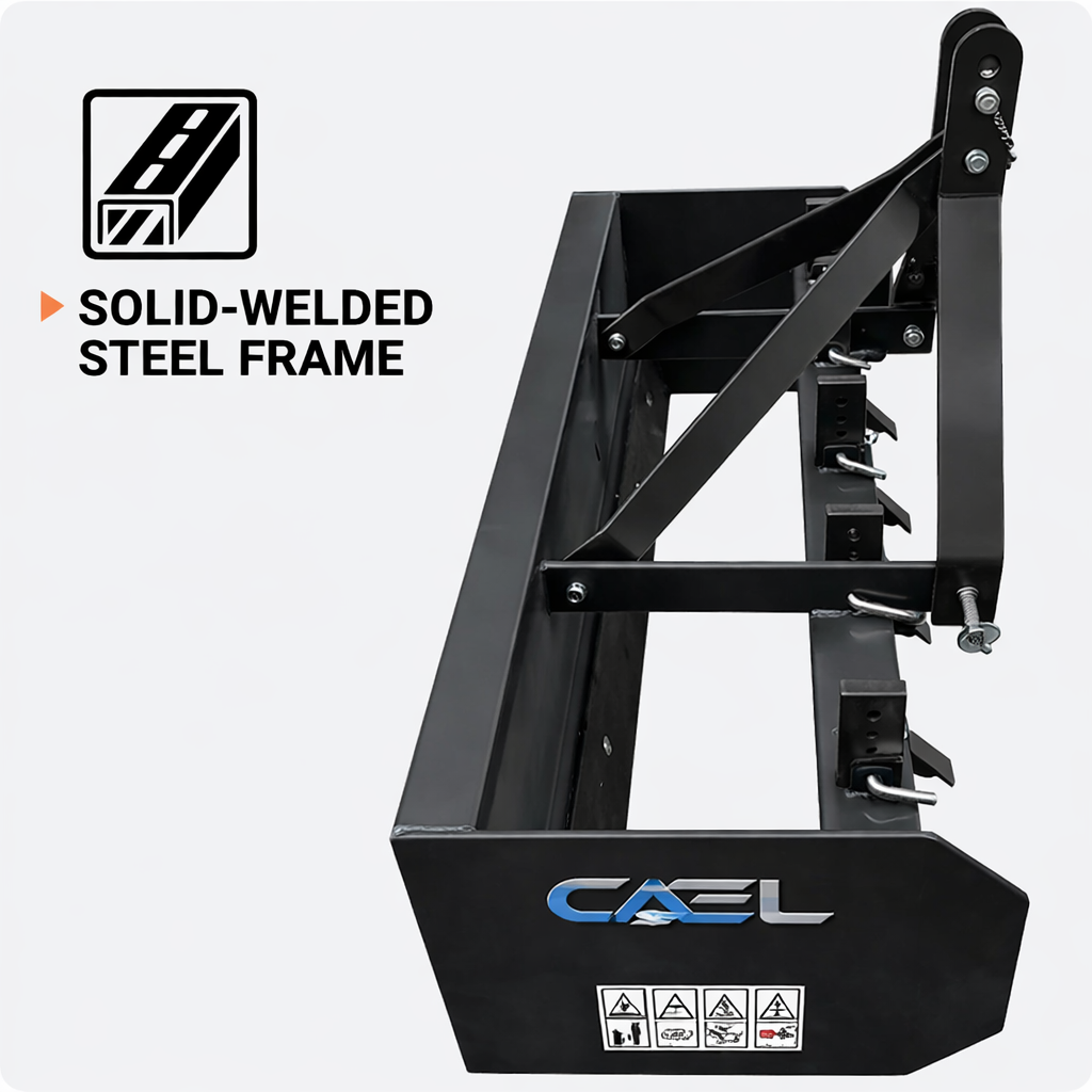 Rear Box Blade for Tractor – 59" Heavy Duty Land Leveler (CAEL RBB-5FT)