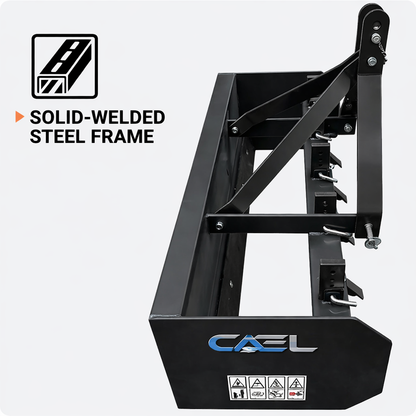 Rear Box Blade for Tractor – 59" Heavy Duty Land Leveler (CAEL RBB-5FT)