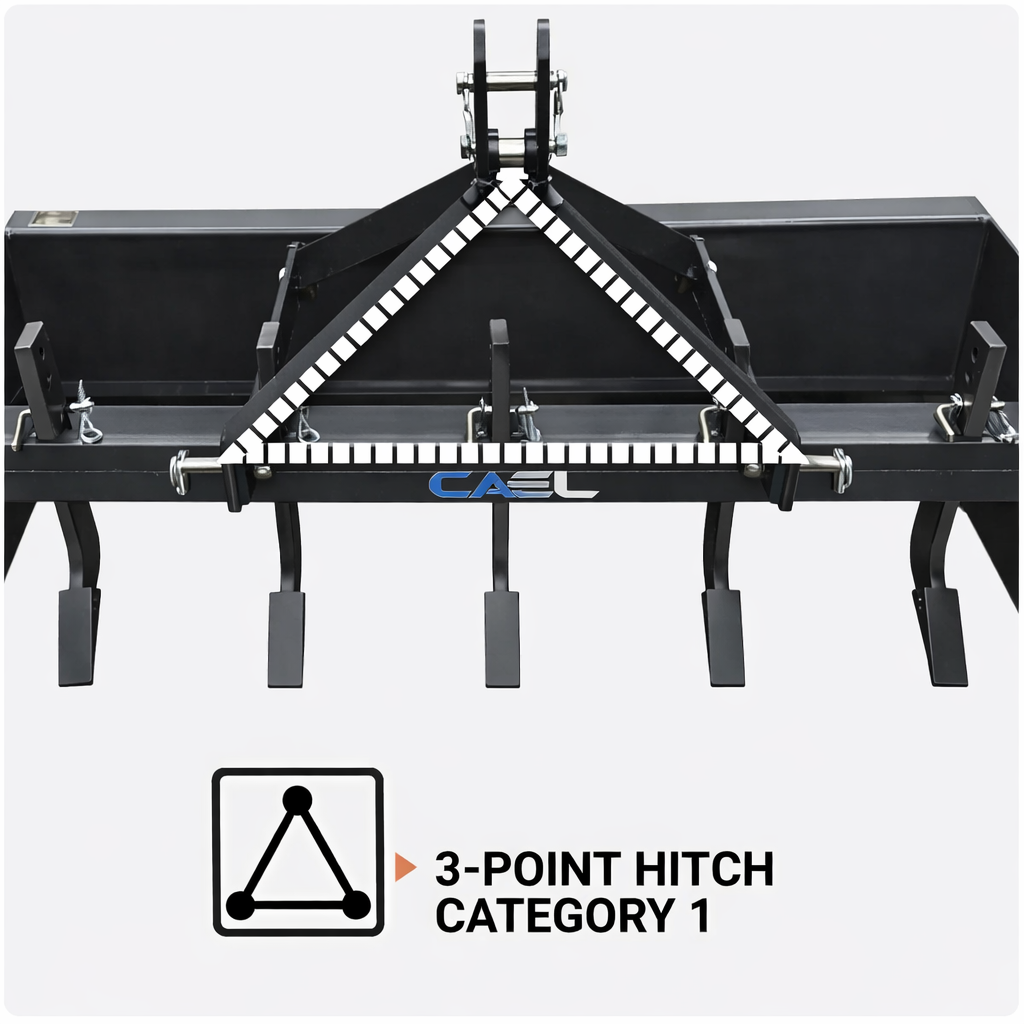 Rear Box Blade for Tractor – 59" Heavy Duty Land Leveler (CAEL RBB-5FT)