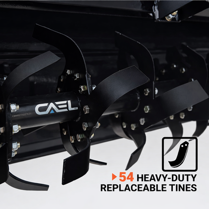 CAEL IGN160 Heavy Duty Rotary Tiller – 61" PTO Tractor Tiller for 42 HP Tractors
