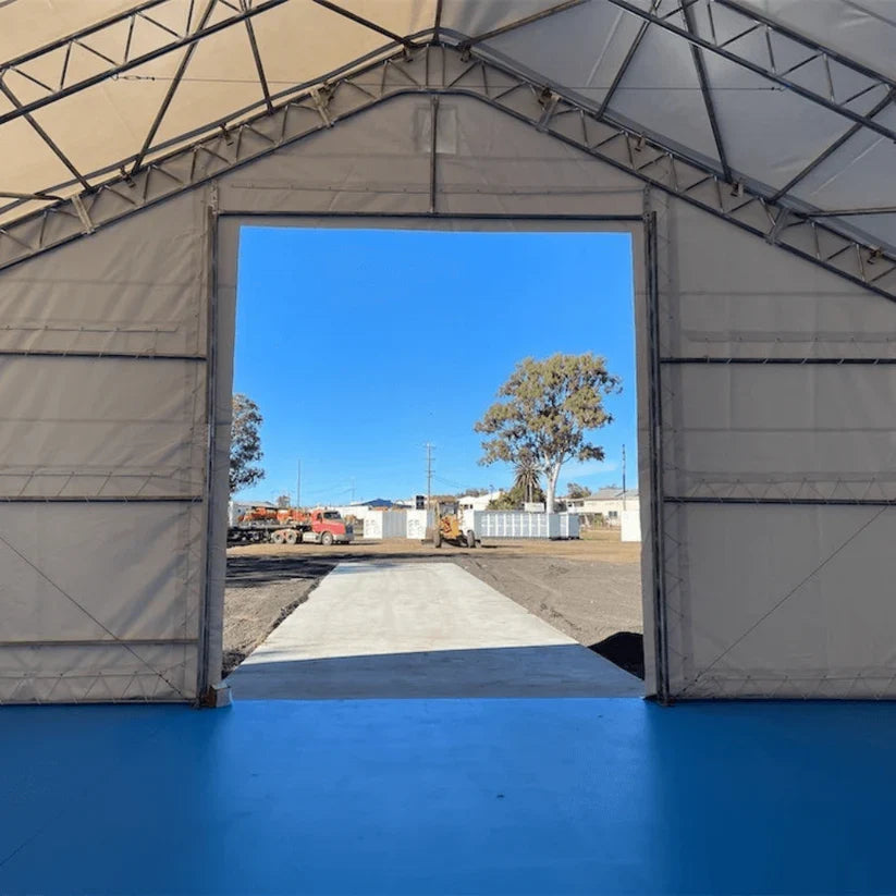 Peak Shape Double Truss 50′ Wide 23′ Height 80′ Length