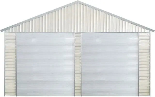 Double Garage Metal Shed Automatic Roll up Door with Side Entry Door- 25(W)x41(L)x13(H)