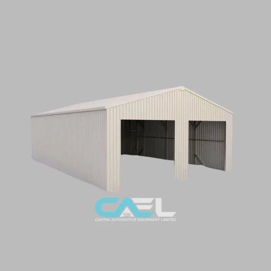 Double Garage Metal Shed Automatic Roll up Door with Side Entry Door- 25(W)x65(L)x13(H)