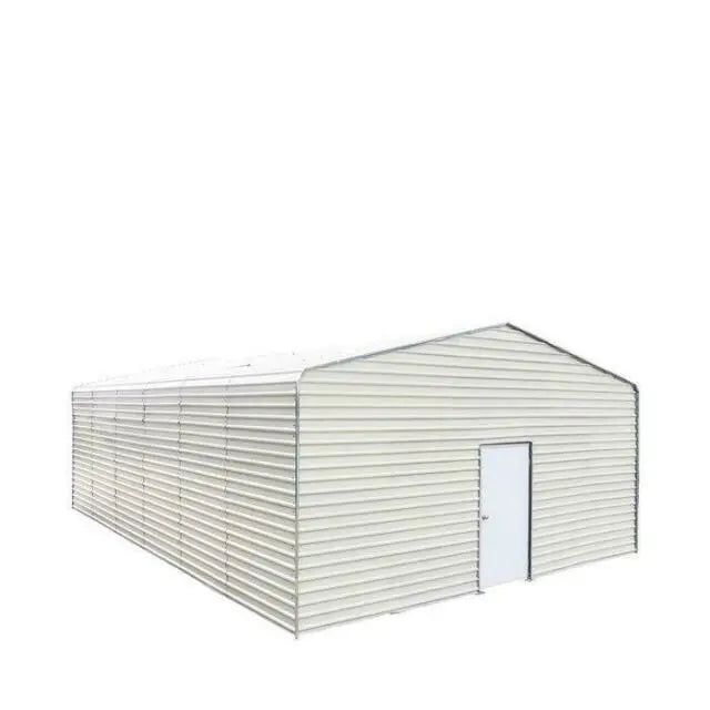 Double Garage Metal Shed Automatic Roll up Door with Side Entry Door- 25(W)x73(L)x13(H)