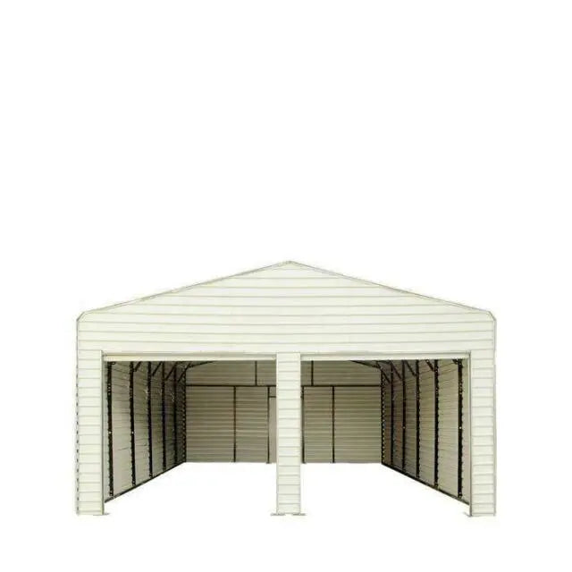 Double Garage Metal Shed Automatic Roll up Door with Side Entry Door- 25(W)x41(L)x13(H)