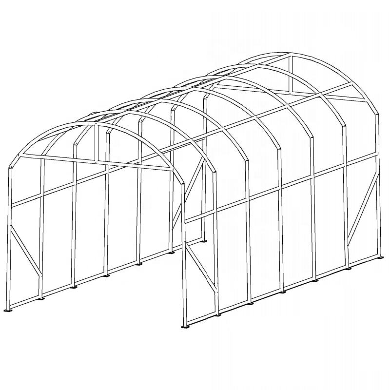 Dome shape single truss 14' wide 30' length 14' height