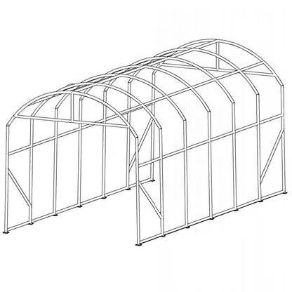 Dome shape single truss 14' wide 30' length 14' height