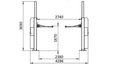Heavy Duty 2 Post Wireless Truck Lift 8T (17,636 lbs)