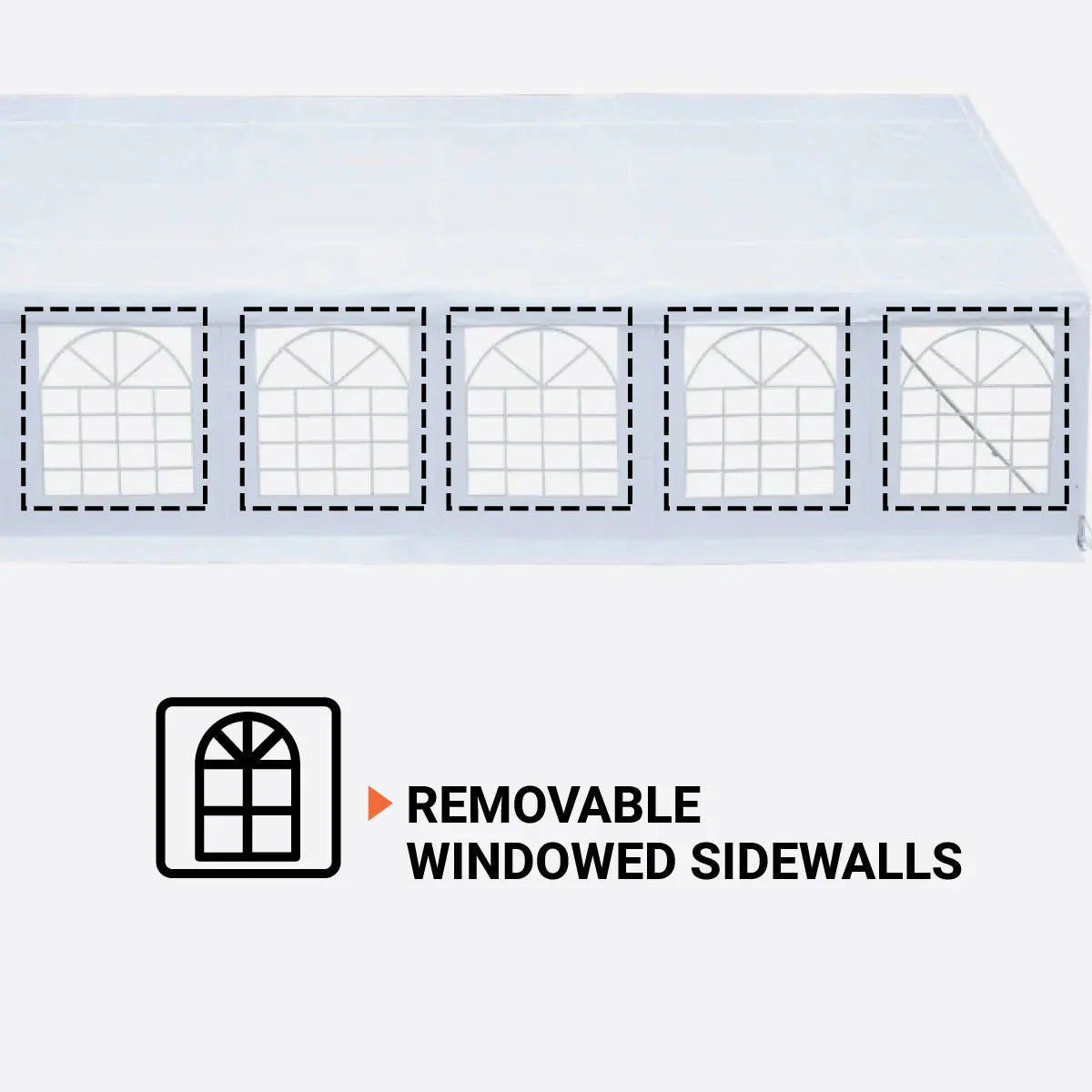 20' x 40' Heavy Duty Outdoor Party Tent with Removable Sidewalls and Roll-Up Doors, 11 oz PE Cover, 6’6" Overhead, 10’ Peak Ceiling