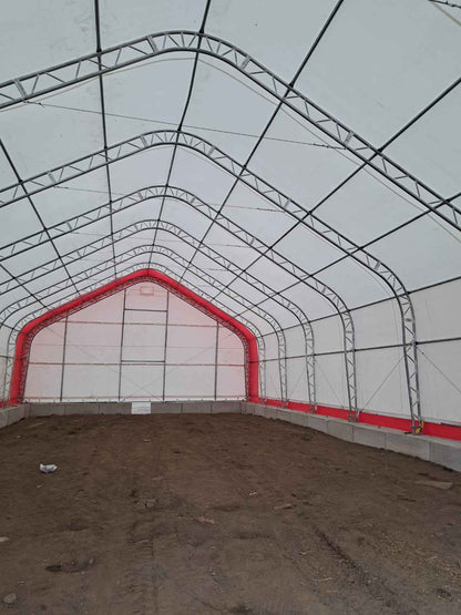 Peak Shape Double Truss 20′ Wide 16′ Height 32′ Length
