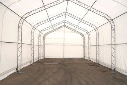 Peak Shape Double Truss 30′ Wide 20′ Height 80′ Length