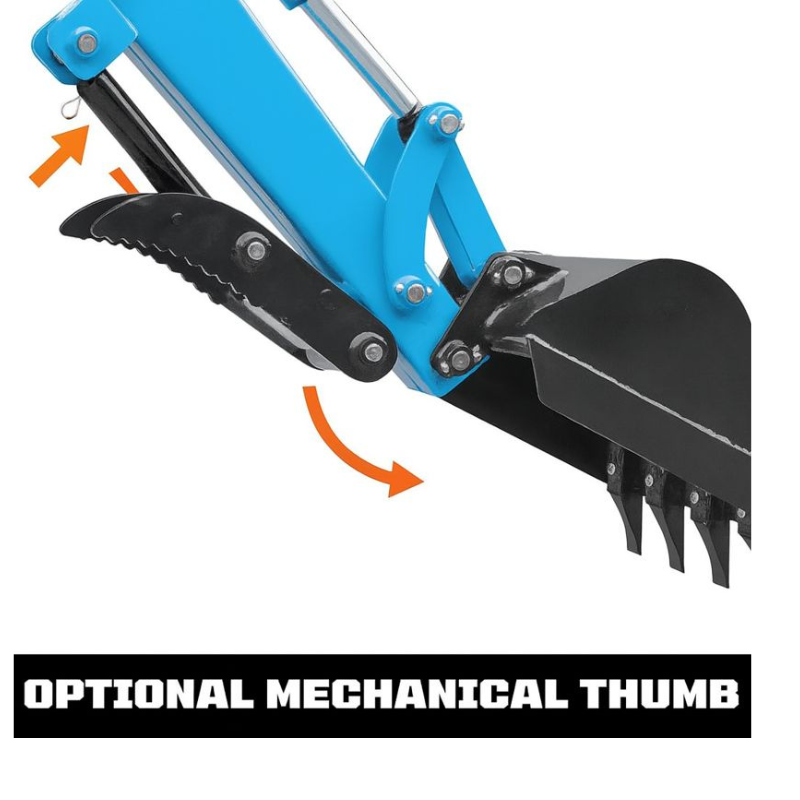 8-ft Tractor Swing Backhoe Attachment, 180° Boom and Bucket Rotation, 12" Bucket Included