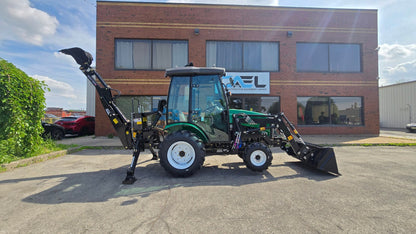 Tractor with Cab, Loader and Backhoe