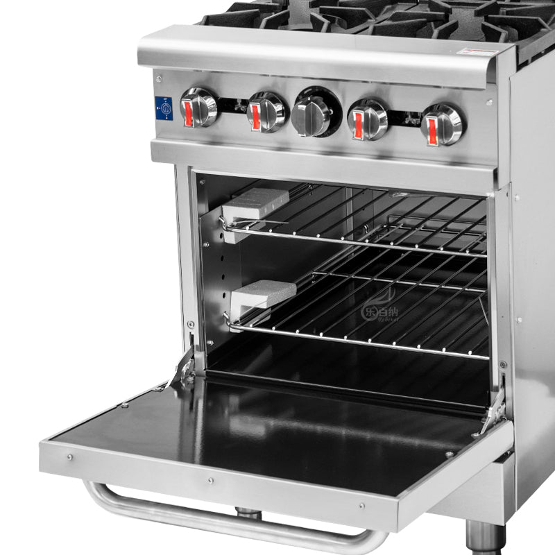 Commercial-Style Gas 4 Burner Range with Oven for Restaurant-151,000BTU (RGR24)