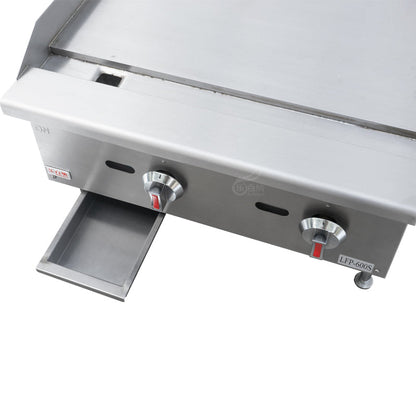 24 Inch Commercial Countertop Gas Griddle Grill-Flat Top,2 Burner（EGG24S)